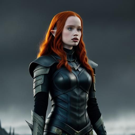 Madelaine Petsch as a Dark Fantasy Elf Warrior