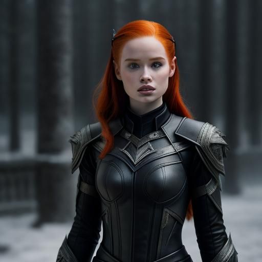 Fantasy Elf in Leather Suit, Hyperrealistic Image
