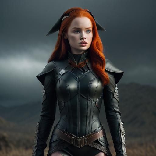 Fantasy Elf in Leather Suit, Hyperrealistic Image