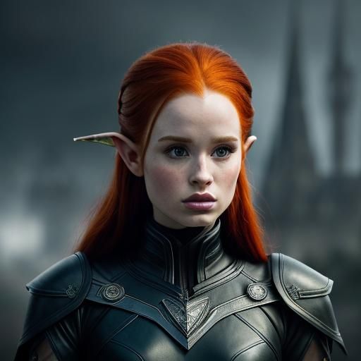 Fantasy Elf in Leather Tactical Suit, Hyperrealistic HDR