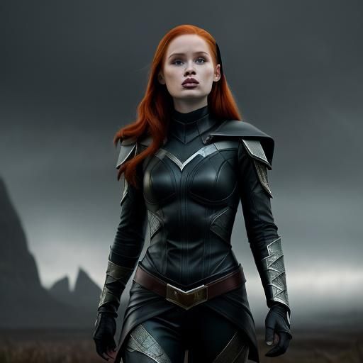 Fantasy Elf in Leather Suit: Hyperrealistic 64MP Portrait