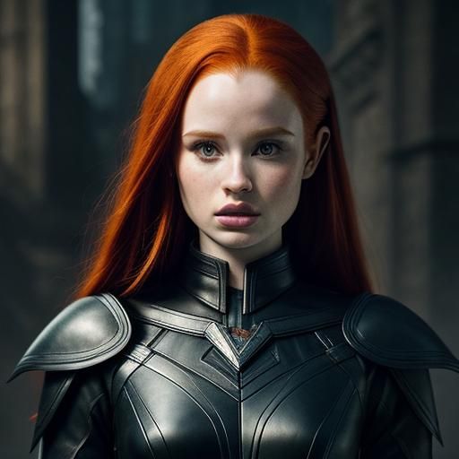 Fantasy Elf in Black Leather Tactical Suit