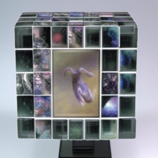 Ethereal Tesseract Hypercube in Fantasy Art Style