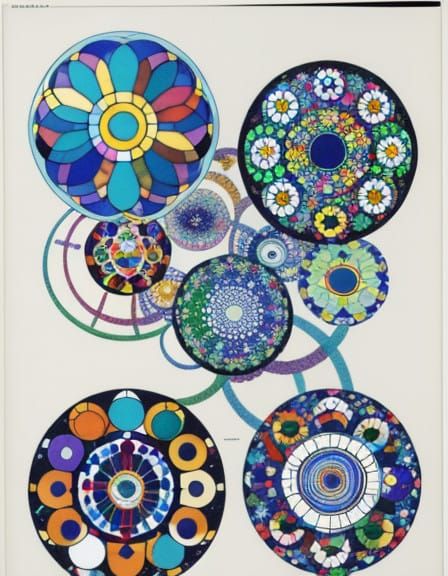 Kaleidoscopic Garden in Vibrant Color and Whimsical Design