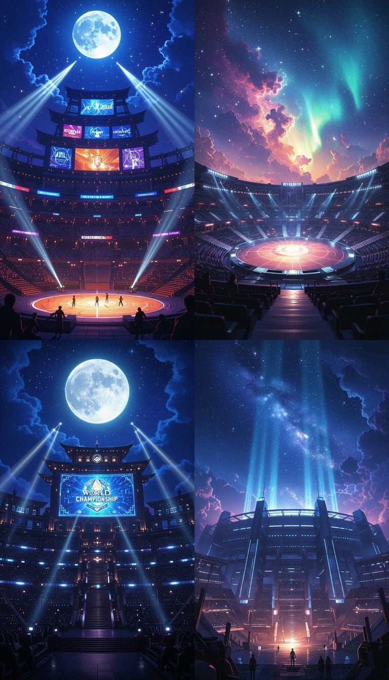 World Tournament Arena Under a Starry Night Sky
