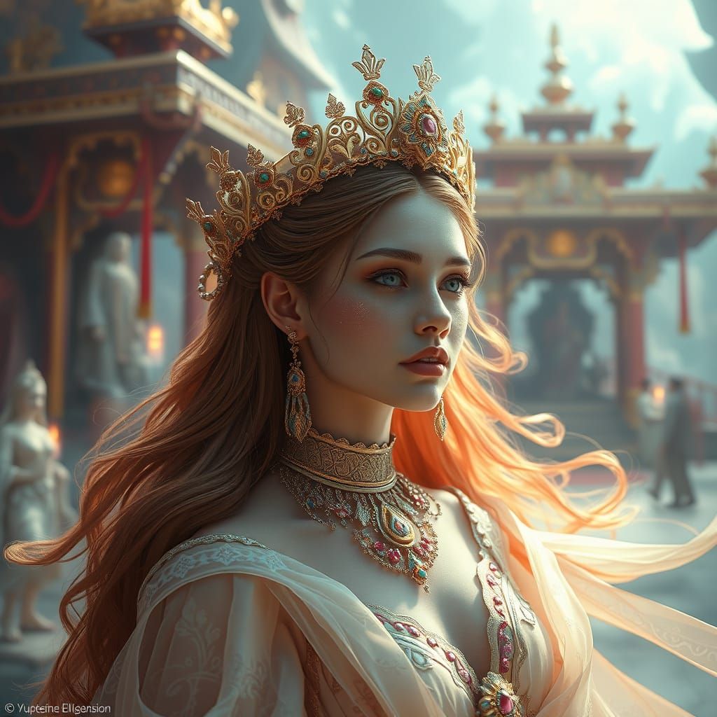Ethereal Princess in Opulent Dreamscape