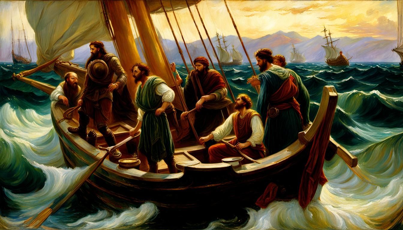 Ethereal Ulysses Navigates Strait of Messina in Romanticized...