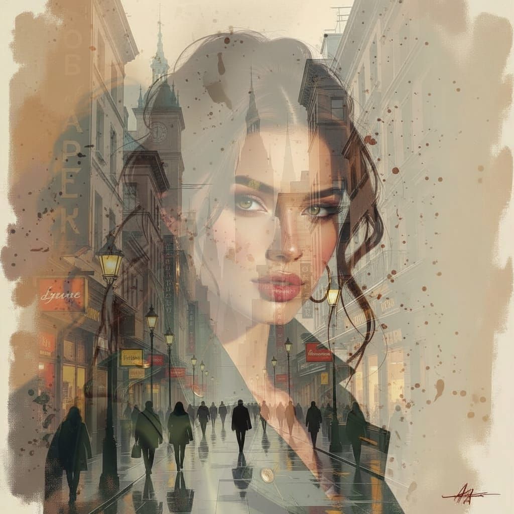 Ethereal Urban Portrait in Expressive Style