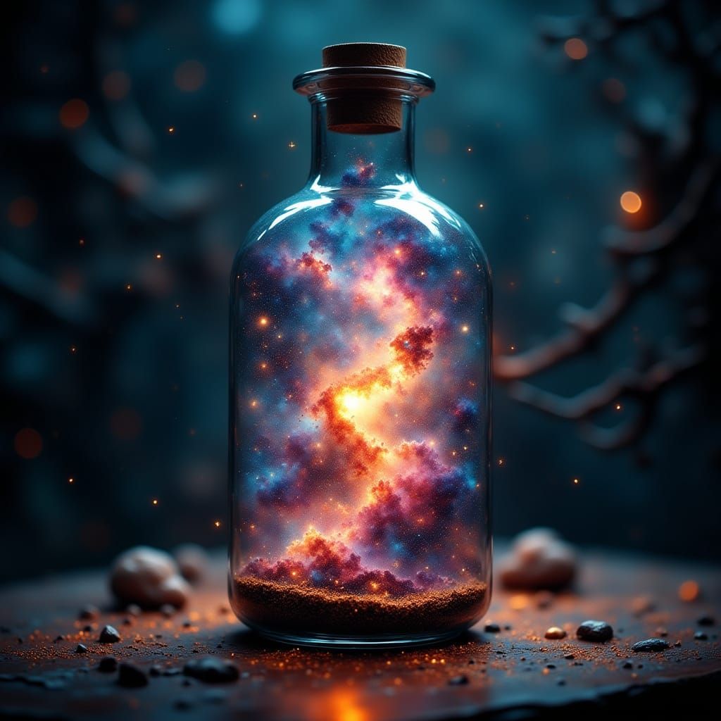 Galaxy in a Bottle: Cosmic Wonder in Deep Space