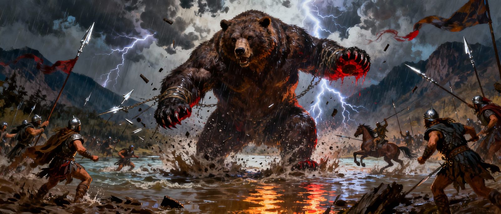 Colossal Bear Erupts From Restraints in Epic Battle Scene