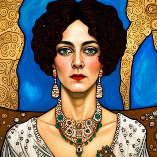 Helena, Mother of Constantine, as Klimt-Inspired Icon