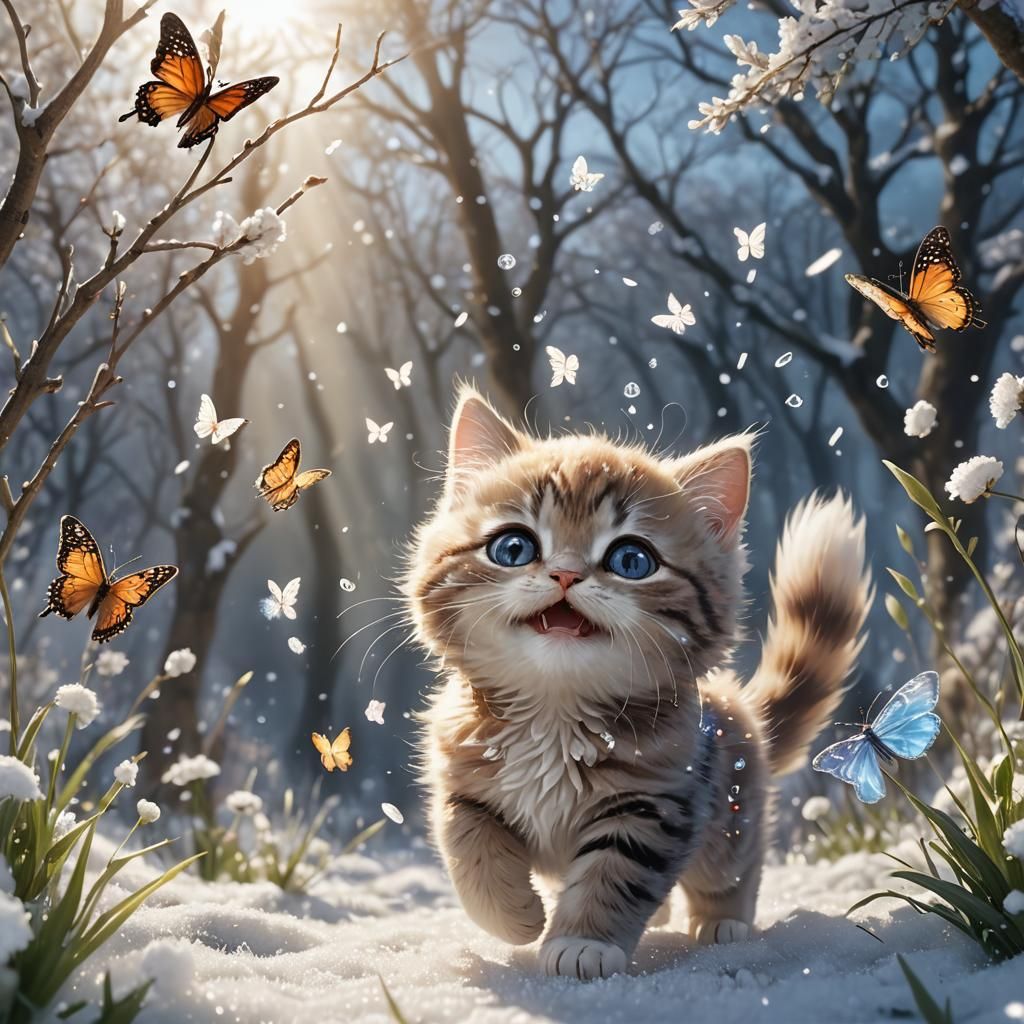 Kitten's Spring: A Fantasy Anime Key Visual