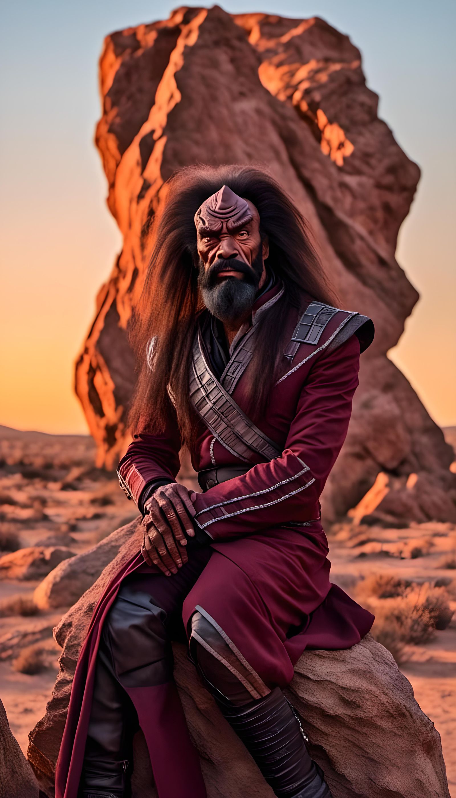 Klingon Portrait at Romantic Sunset