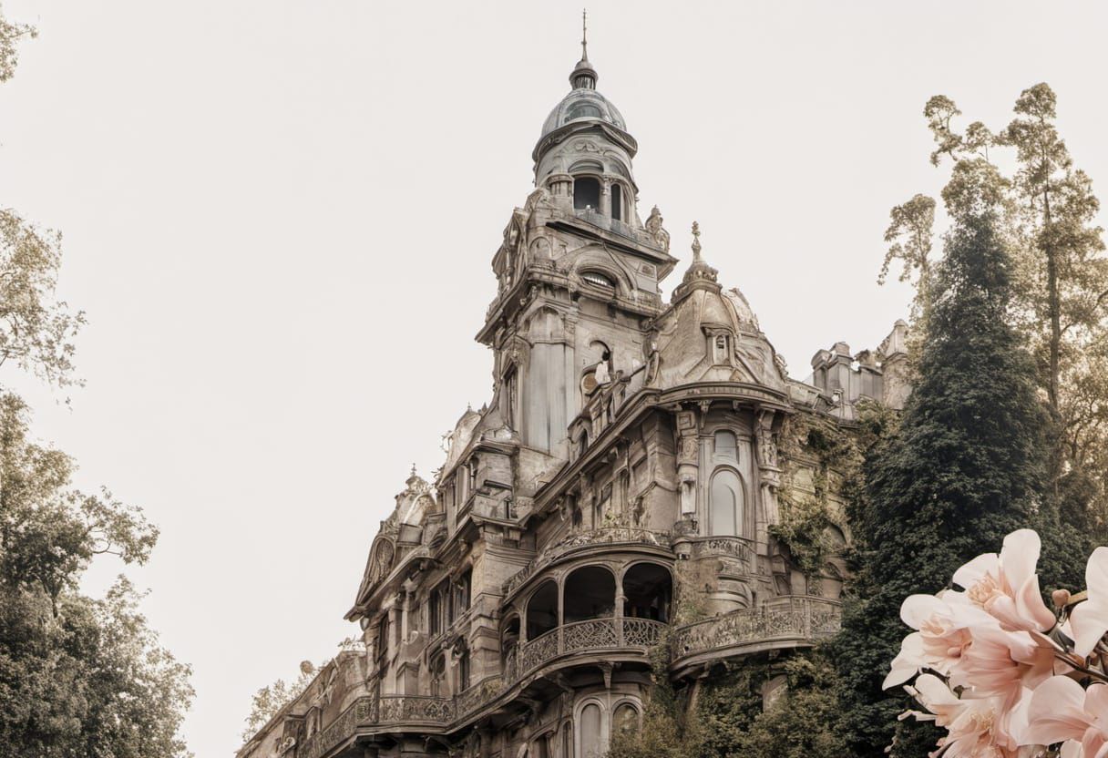 Ethereal Belle Époque Beauty in Art Nouveau Style