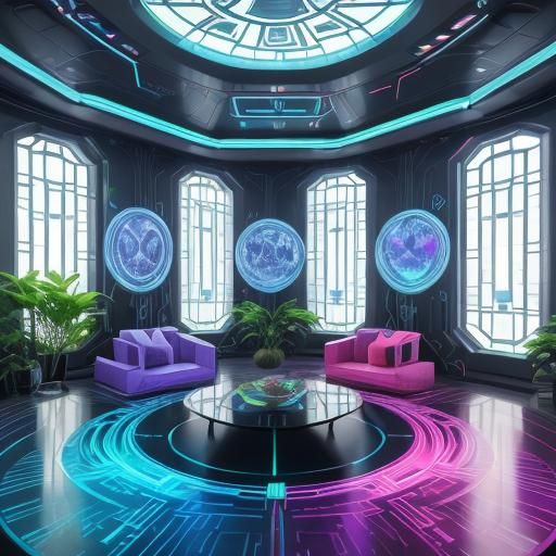 Cybertronian Family Home Interior in Art Deco Style