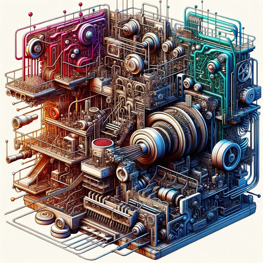 Food Synthesizer Interior Cutaway Illustration