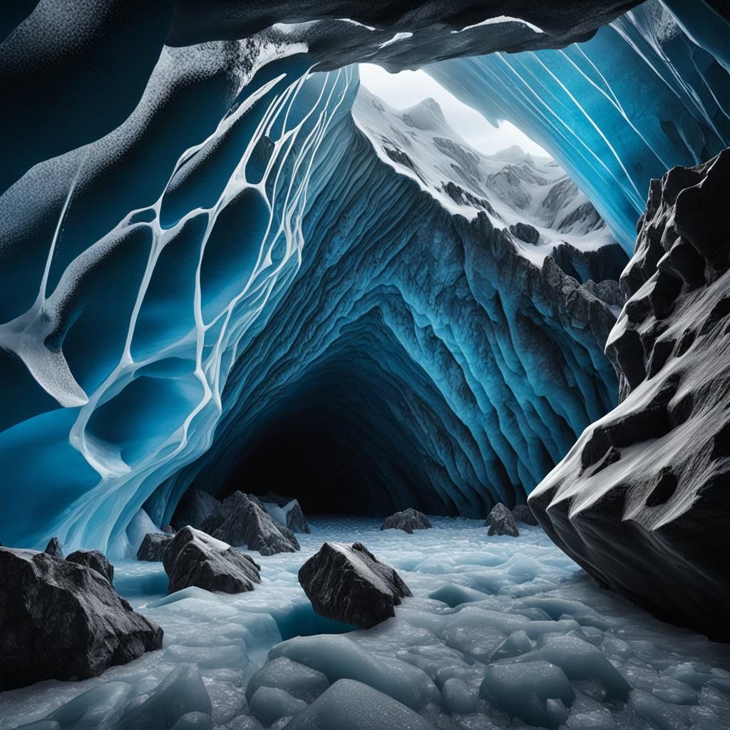 Vatnajökull Ice Cave: Hyperrealistic National Park Photograp...