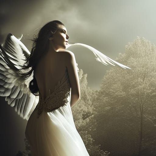 Hyperrealistic Angel in Cinematic Composition