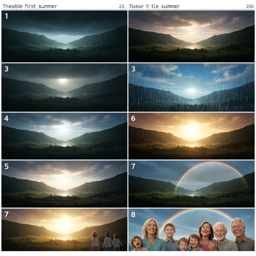Storyboard: Valley Darkens, Summer Rain, Rainbow