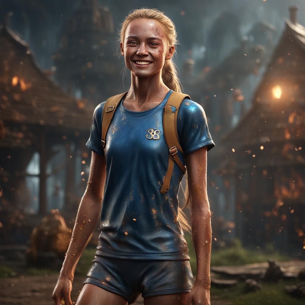 Photorealistic Portrait of Smiling Swedish Girl in 8K