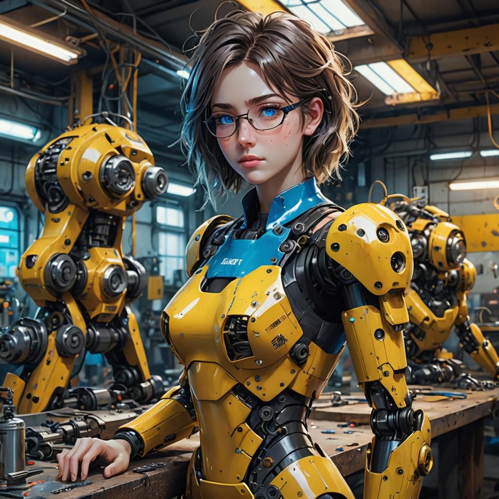 Woman in Sci-Fi Workshop, Anime Style