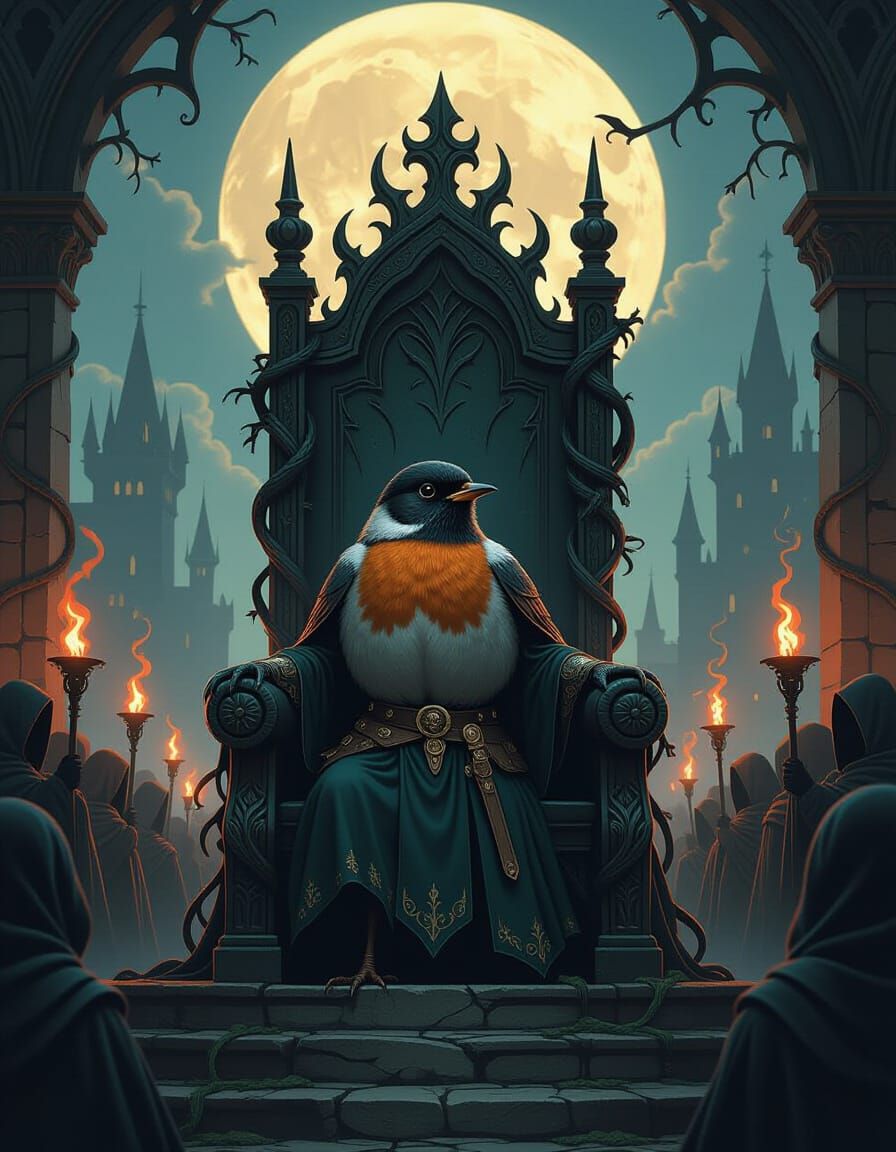 Robin Ascends Twisted Throne in Dark Fantasy