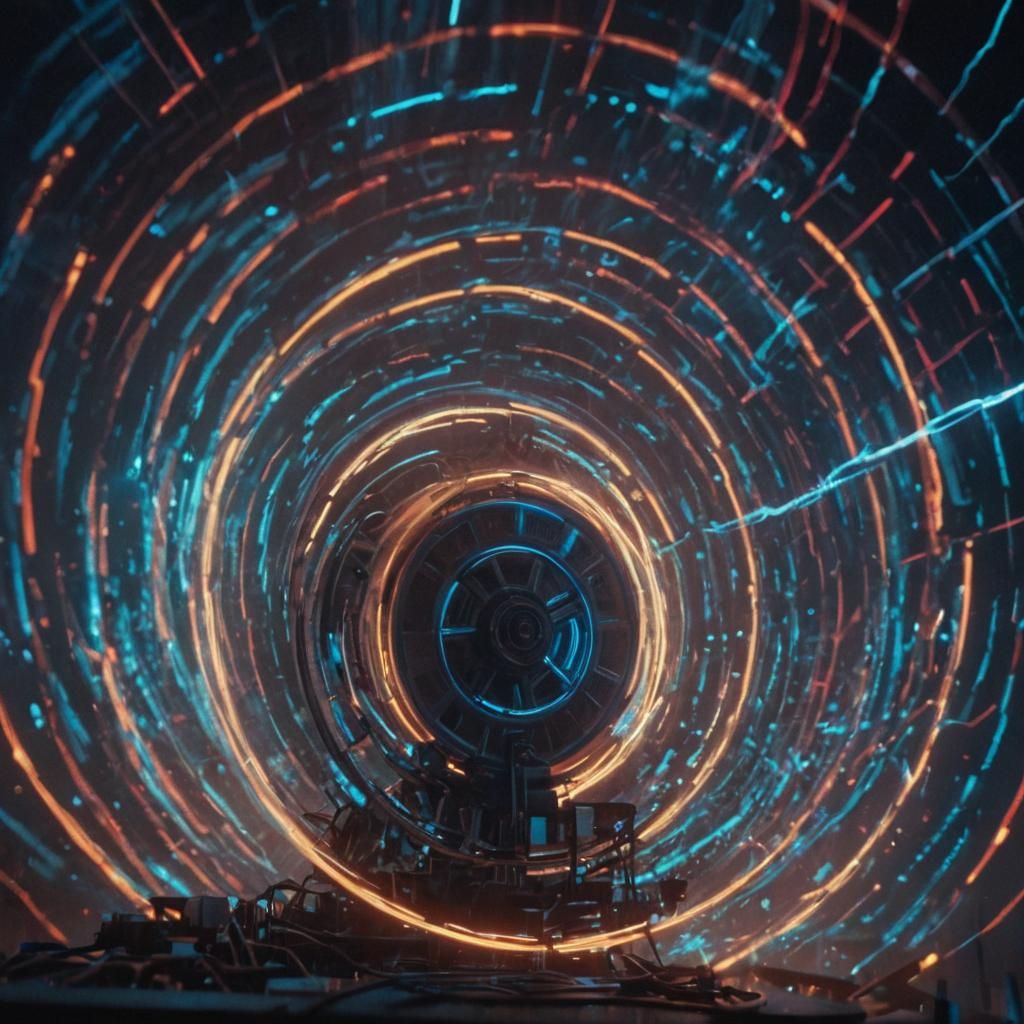 Time Machine Creates Swirling Vortex in Cinematic Film Still