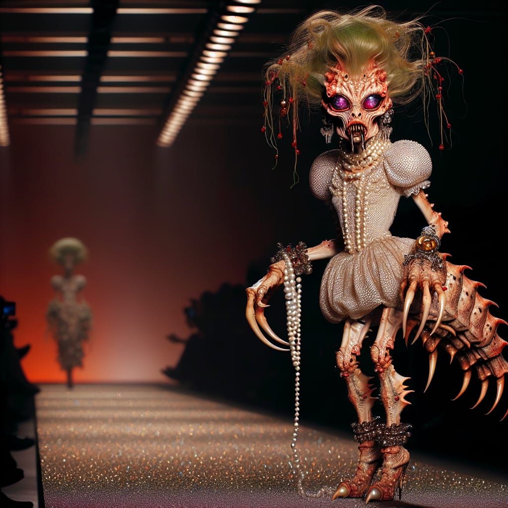 Mutant Crab on Catwalk in Gothic Horror Style