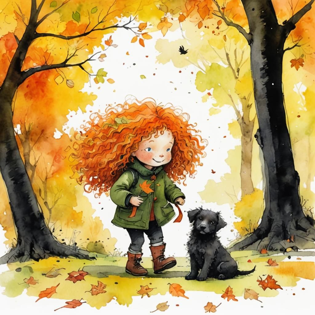 A girl and a puppy