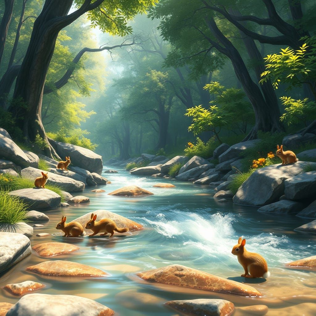 Serene Summer Forest Oasis