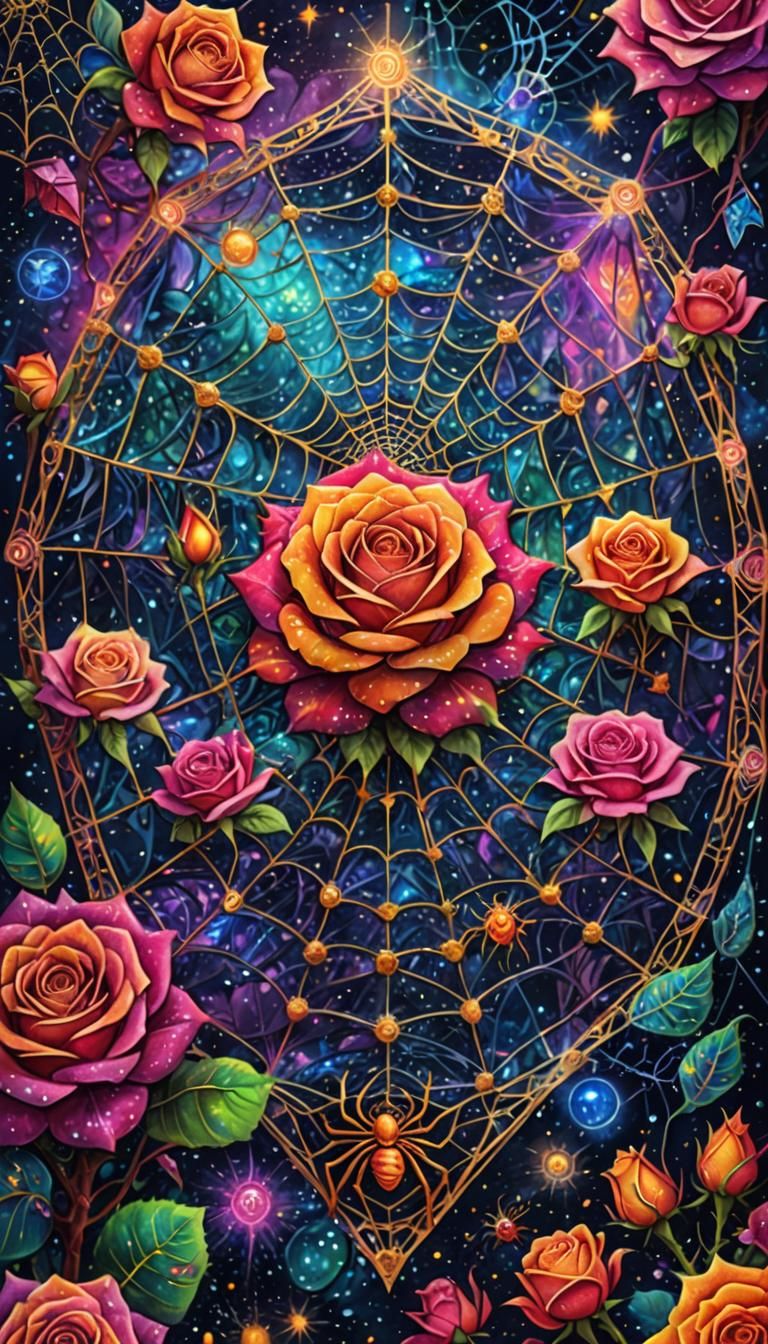 Cosmic Spiderwebs and Glitter Roses in Visionary Art
