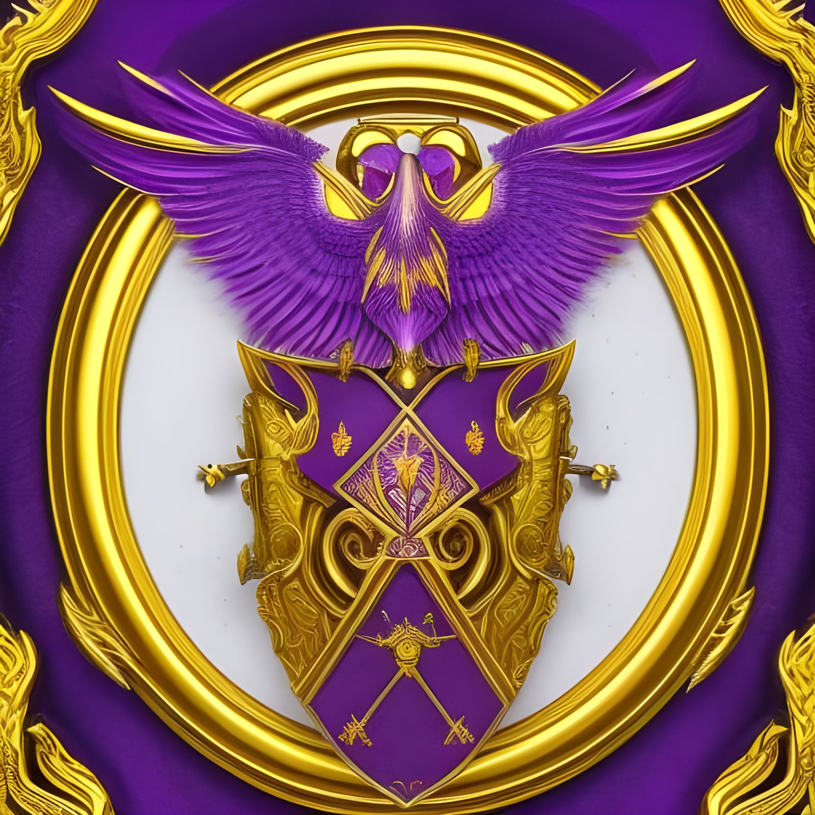 Purple and Gold Coat of Arms Digital Painting