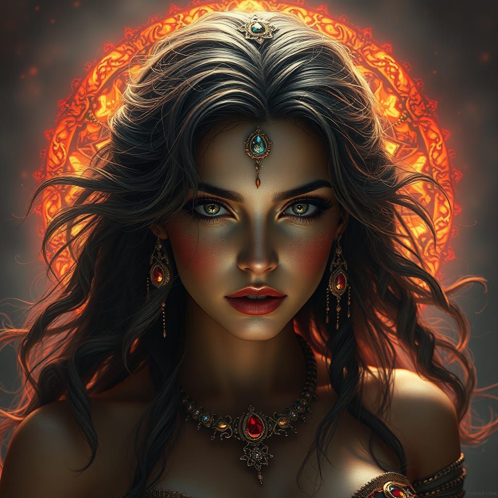 Dramatic Digital Painting of a Femme Fatale