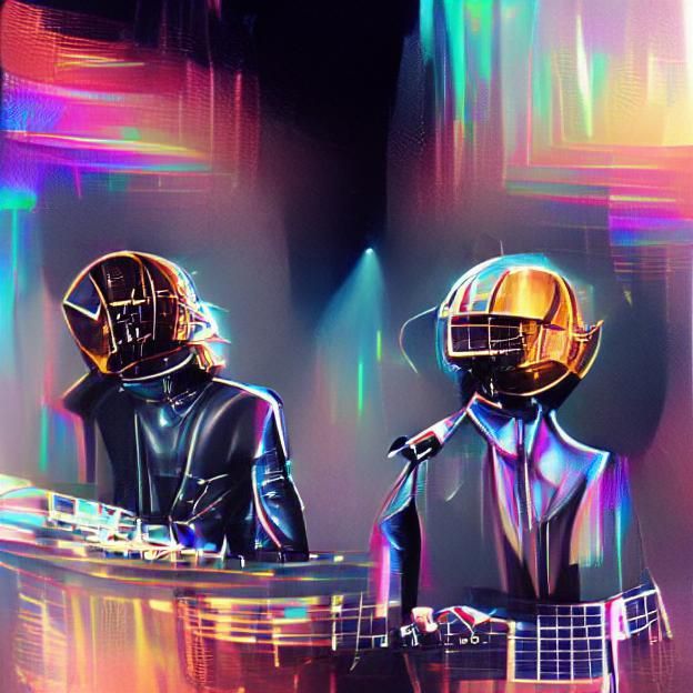 Daft Punk Concert in Digital Art Style