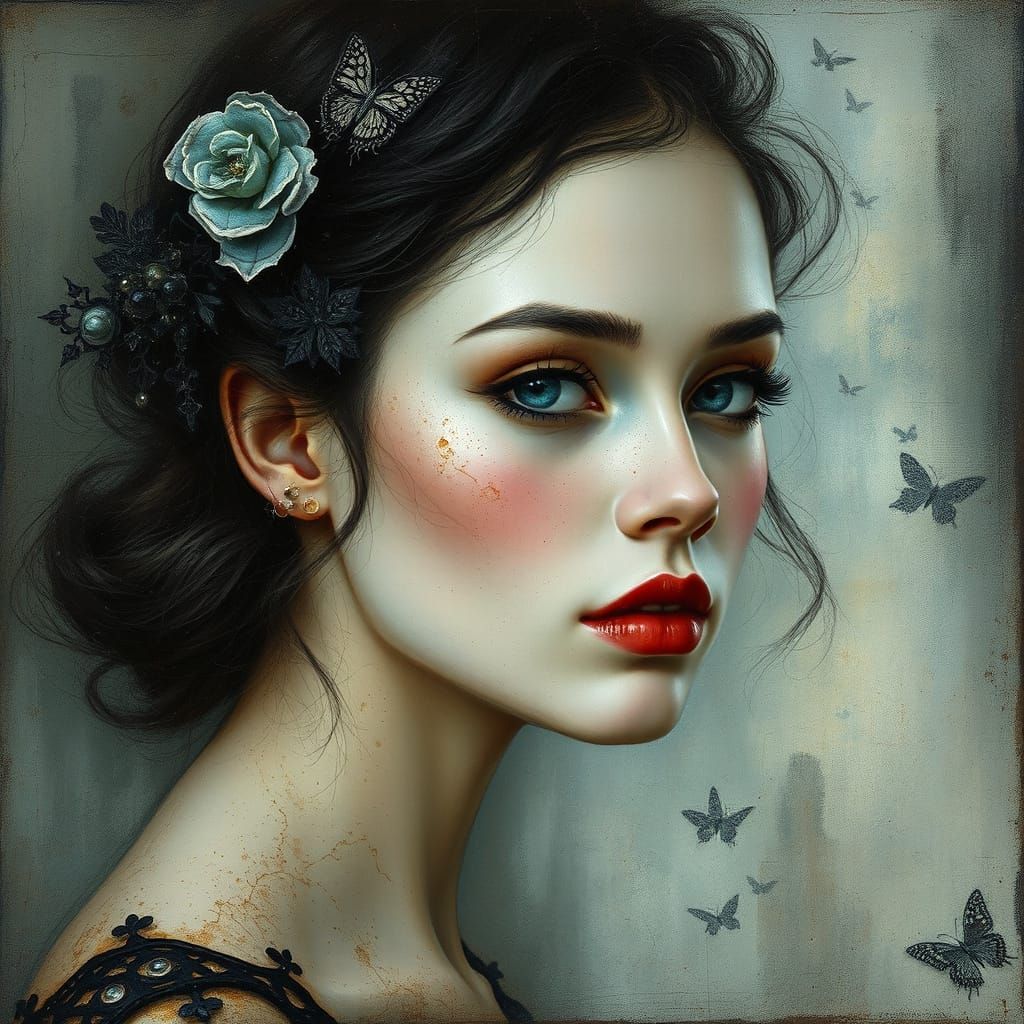 Ethereal Portrait of Perfection in Encaustic Wax