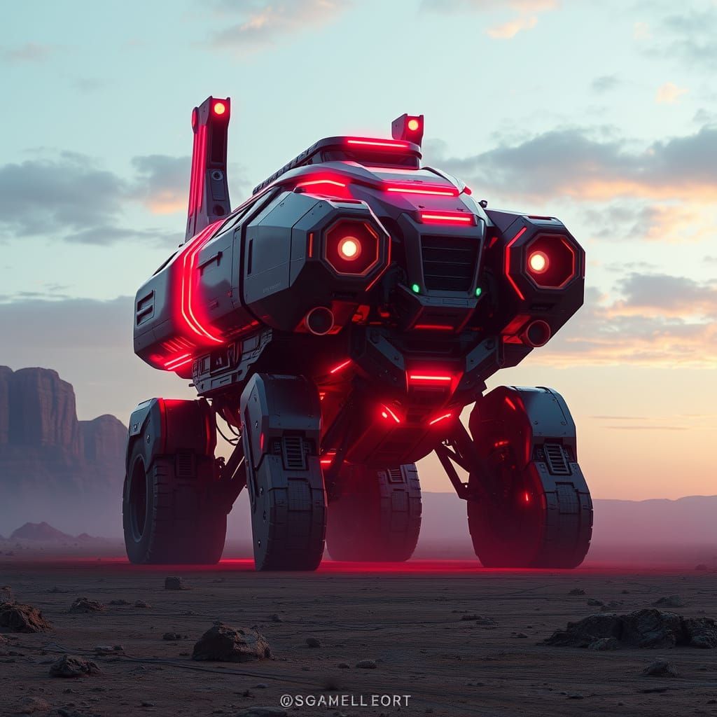 Gigantic Futuristic Land Vehicle in Colossal Scale