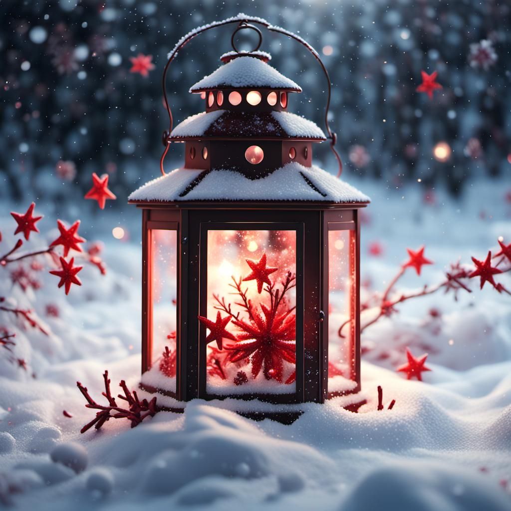 Ethereal Christmas Wonderland in Oil Painting Style