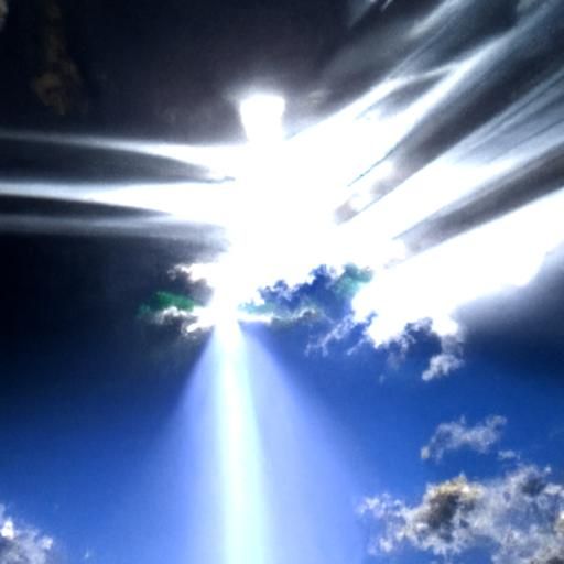 Heavenly Light Beams Through Soft Clouds