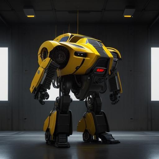 1973 yellow dodge charger turning into a robot