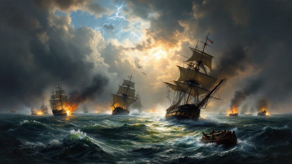 Battle of Trafalgar: Dramatic Naval Scene