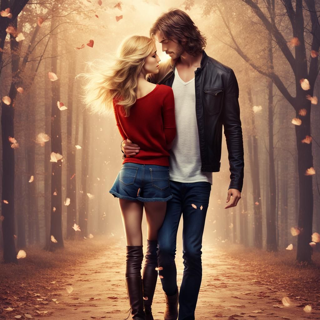 Romantic Novel Cover: Guitarist and Blind Girl