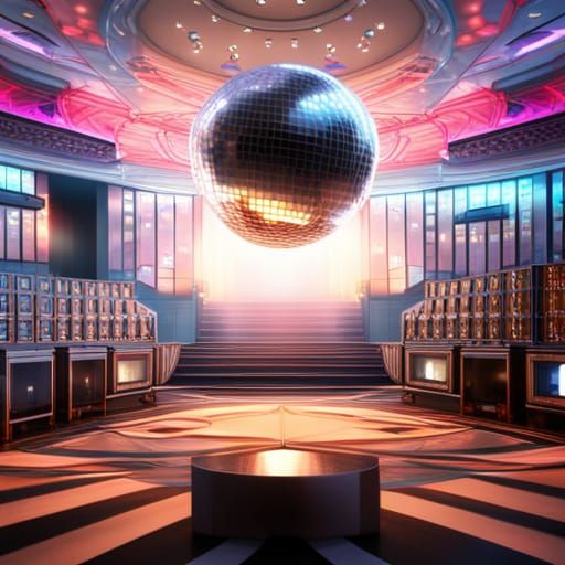 Hyperrealistic Party Room with Disco Ball in 4K
