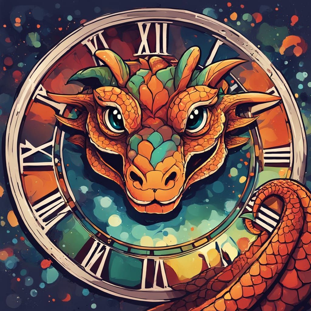 Whimsical Dragon Bids Farewell to the Old Year