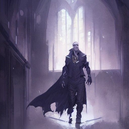 Sinister Dragon Portrait in Art Nouveau Style