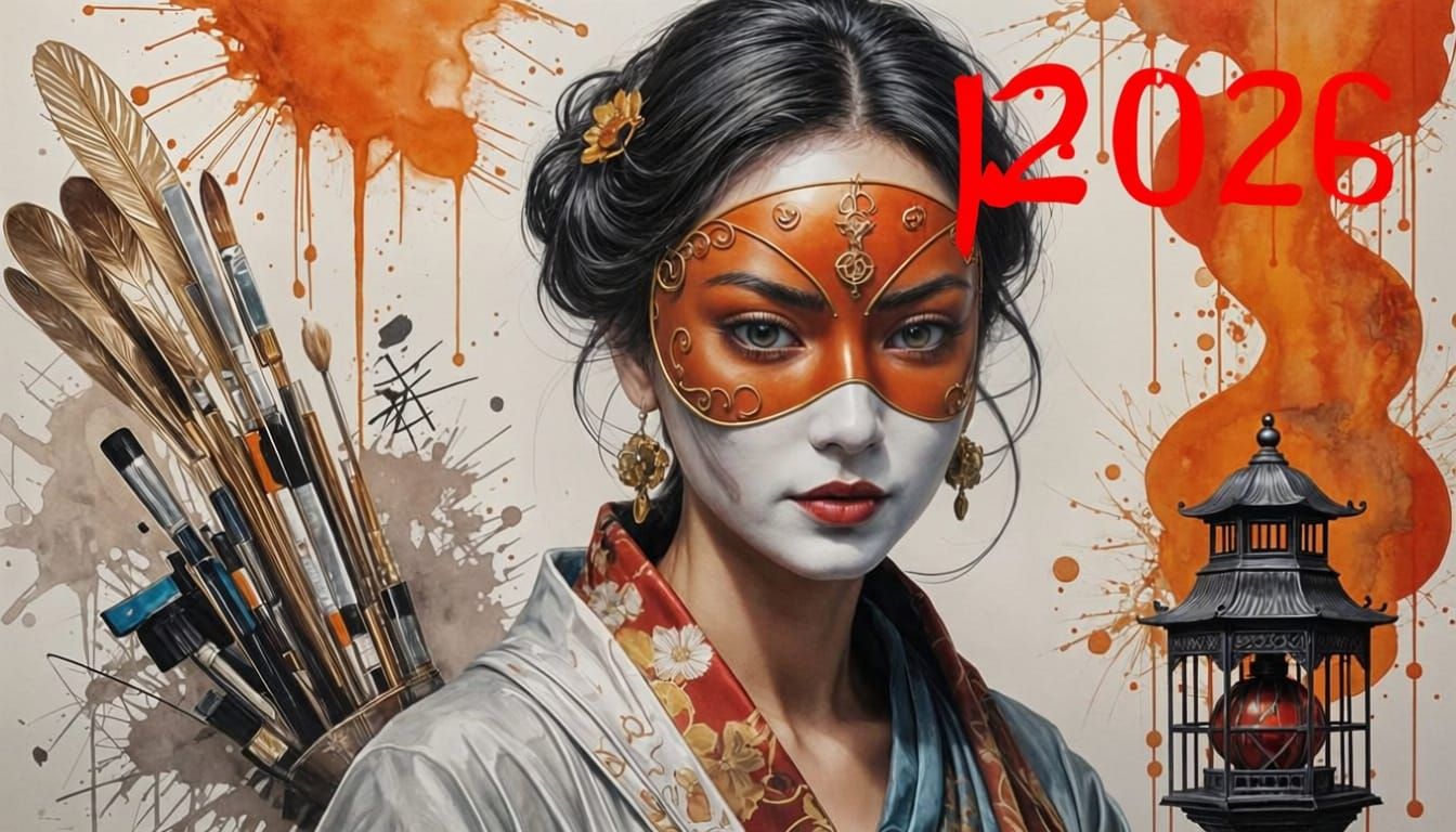 Surrealist Mask 'Rupta Ira' in Birdcage