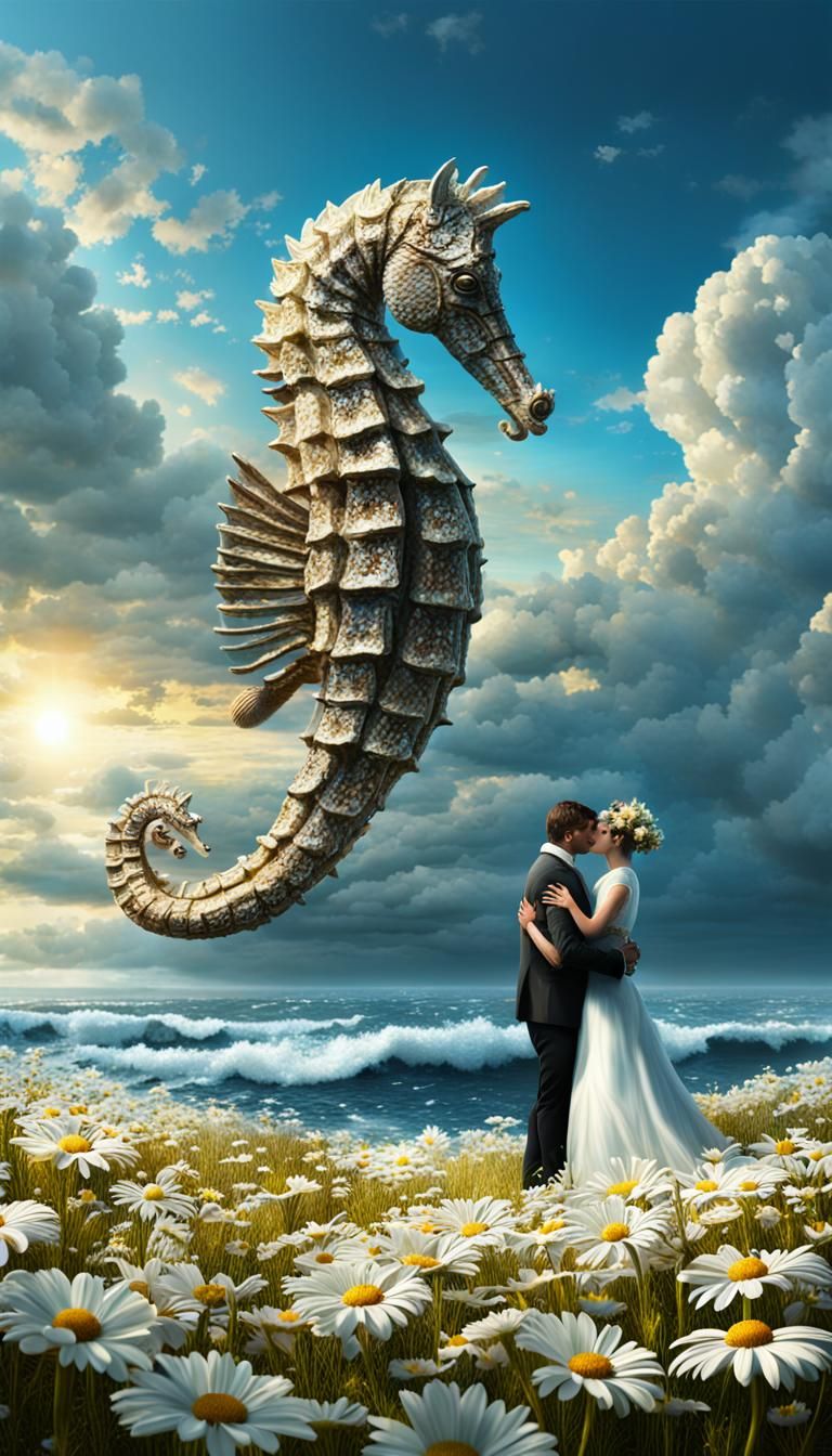 Marriage Proposal in Giant Daisy Field