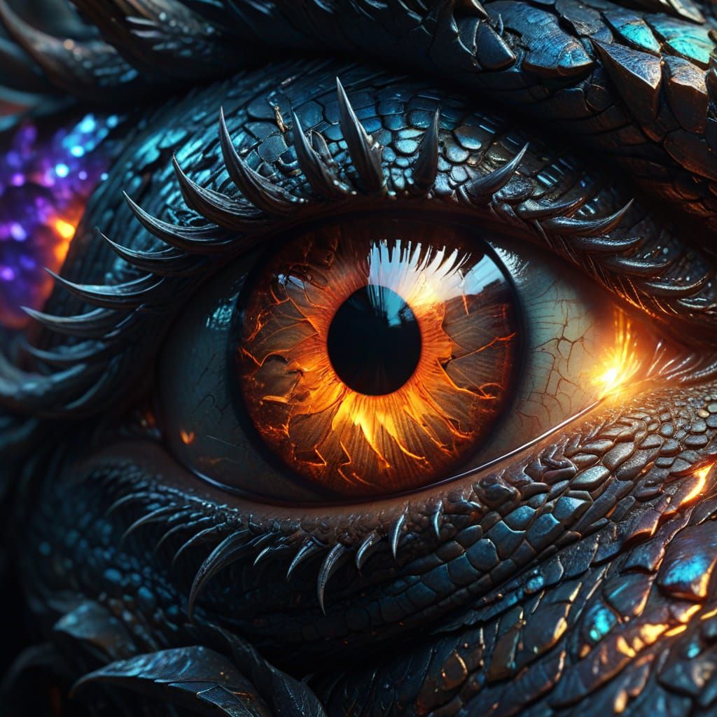 Macro Dragon Eye in Digital Matte Painting