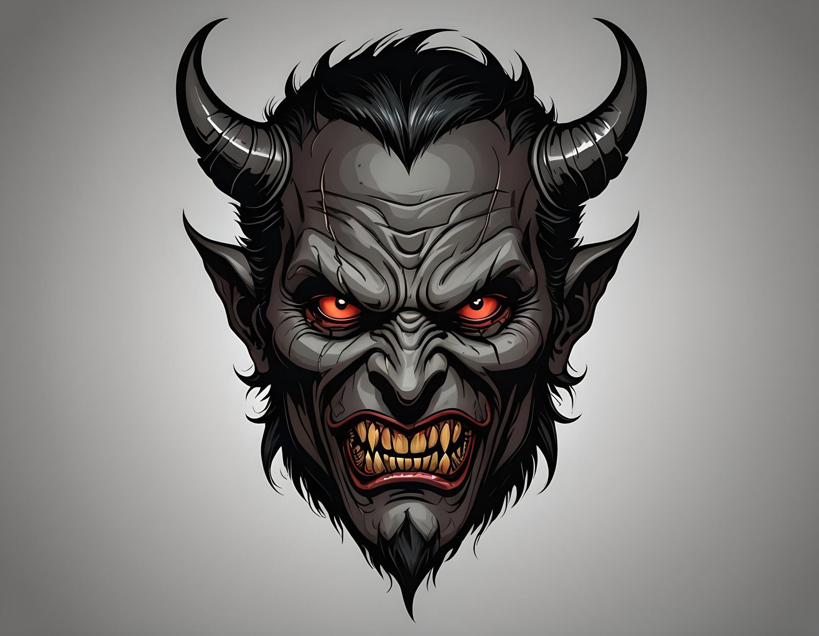 Stylized Vector Illustration of an Evil Devil