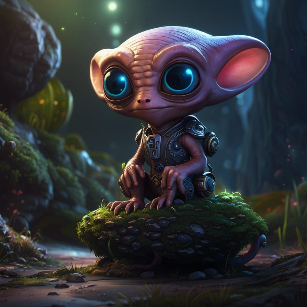 Cute Alien Concept Art in Digital Style