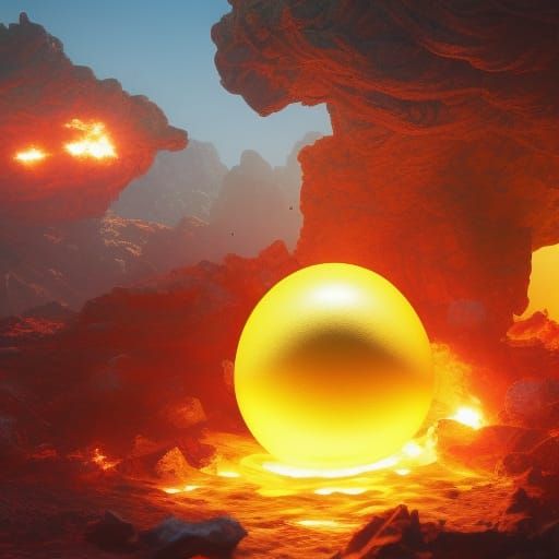 Exploding Egg Bomb in Detailed Fantasy Art